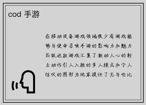 cod 手游